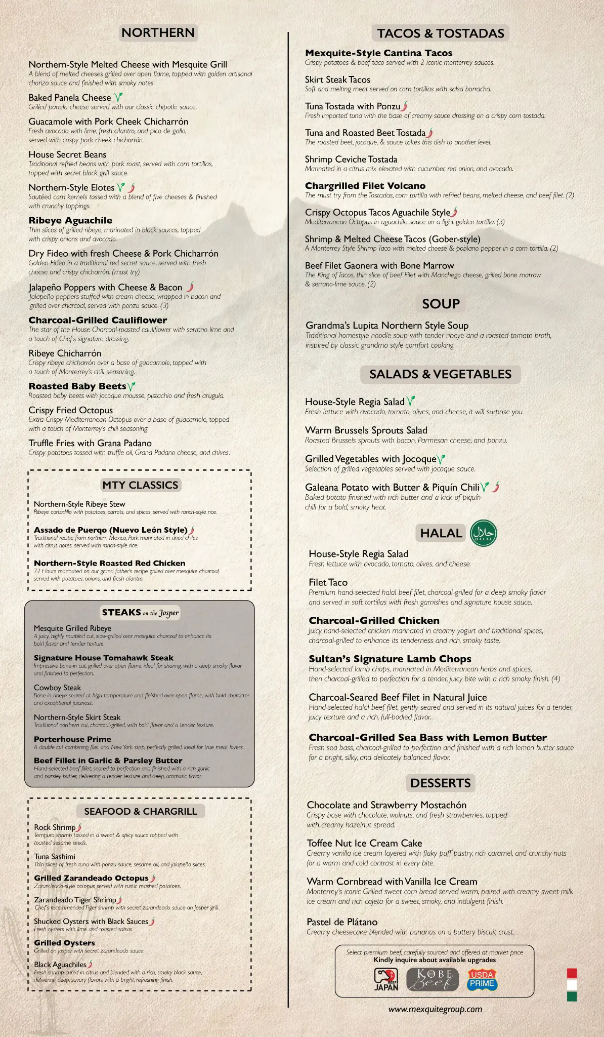 Food Menu — page 1